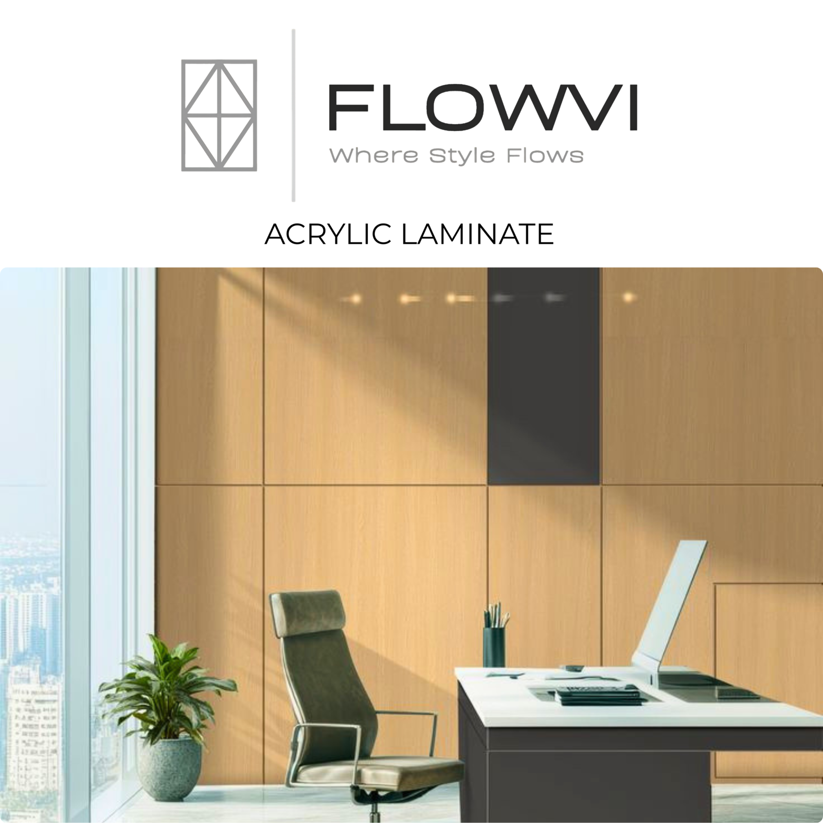 Flowvi acrylic high gloss decorative panels for modular kitchens wardrobes and luxury interior furniture