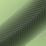 Abstract green render of transparent geometric glass panels. Ideal for modern design projects.